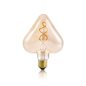 Lampadina LED Decorativa Edison AC E27 a Forma <span class=keywords><strong>di</strong></span> Cuore 2700K, Filamento Morbido a Doppia Avvolgimento, Lampada in Vetro B22/E26, Tema Solare Matrimonio e Amore - Product Image 1