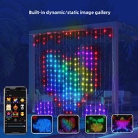 Lumière de rideau intelligente programmable étanche Little Dinosaur RGB, avec texte personnalisé DIY, motifs personnalisables, contrôle par points, lumière à intensité variable