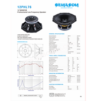 12PHL76 Haut-parleur de graves 15 pouces 400W pour scène, équipement audio professionnel, bobine vocale 3 pouces, OEM ODM d'usine