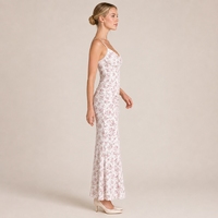 Robe longue moulante élégante à motif floral pour femme, vêtements décontractés d'été pour la plage, les vacances, le streetwear, vente en gros