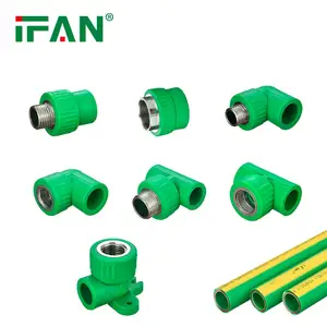 IFAN Green Plaster PPR pipa dan fitting Tee 20-110mm warna semua ukuran bahan pemipaan disesuaikan fitting PPR