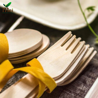 Ensemble de couverts jetables en bois biodégradable fourchette en bois de bouleau