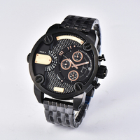 Montres en acier étanches avec calendrier, chronomètre et GMT, design d'usine et personnalisation par lots, mouvement japonais similaire, pour marque privée