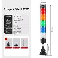 Tour de signalisation industrielle LED 50 mm tricolore multicouche avec avertisseur sonore et boîtier PC pour équipement d'usine JZCN