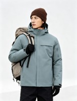 Veste d'hiver à capuche unisexe, en tissu imperméable, avec rembourrage en duvet de canard blanc intégré, coupe-vent pour la randonnée et le trekking