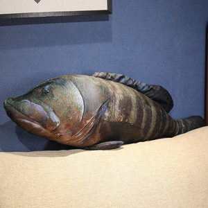 Neues Produkt Grenz überschreiten des Aquarium Schwertfisch Zacken barsch Ornament PP Baumwoll simulation Ozean Fisch puppe Kissen Stress abbau Bären spielzeug - Product Image 4