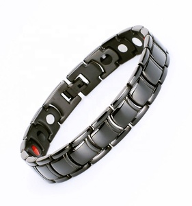 Benutzer definierte Bio Healing Stones Armbänder Paare Magnetischer Edelstahl Fern infrarot Germanium Magnetisches Schmerz linderung armband - Product Image 1