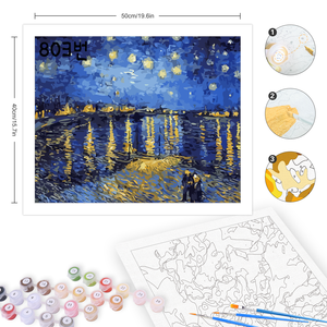 Peinture par numéros pour adultes Kits abstrait paysage de <span class=keywords><strong>rivière</strong></span> photo sur numéros pour décors de maison 40x50cm/16x20 pouces <span class=keywords><strong>sans</strong></span> - Product Image 3