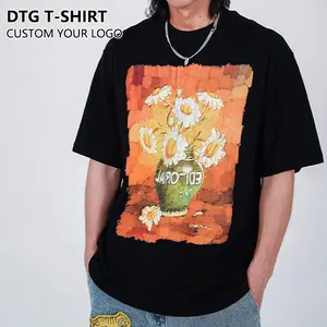 Tee oem Mens Camiseta maglietta di alta qualità DTG stampa Logo personalizzato etichetta tshirt 100% cotone T-shirt da uomo per uomo