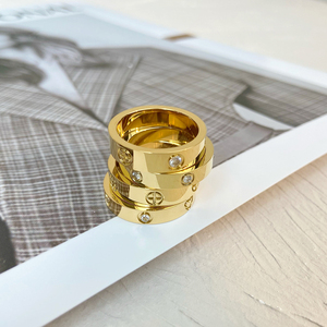 Titanium Steel Zircon <strong>Ring</strong> Titanium Steel Does Not Fade Couple 18K Stainless Steel <strong>Rings</strong> 2025 New Waterproof - Product Image 5