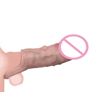 FAAK Silicone Penis Extender Reusable Condom Hollow <b>Dildo</b> Penis Cover Extender Dick Enlargement Sleeve Sex Toys for Couples - Product Image 4
