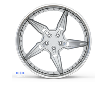 Velg Aluminium Forged Dua Bagian Ukuran 18-24 Inch Custom 5x112/120/130/114.3 100mm Desain Terbaru untuk Berbagai Mobil Penumpang