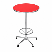 Table de bar ronde CHome, table haute 60 cm, piétement chromé en étoile, meuble de cuisine, îlot, comptoir de petit-déjeuner, appartement, salle à manger