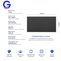 Module d'affichage LED intérieur P2, panneau LED GOB 320*160mm, module de remplacement à service frontal pour murs vidéo, salles de contrôle et studios