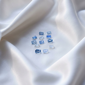 Lot de 12 pierres de lune arc-en-ciel naturelles, taille émeraude 4x6mm, pierre précieuse blanche avec éclat bleu pour la fabrication de bijoux - Product Image 2
