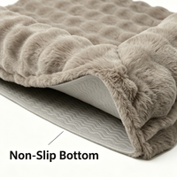 Lit pour chat et chien en fausse fourrure moderne avec chauffage, coussin en tissu imitation fourrure de lapin, forme en L, housse amovible et lavable