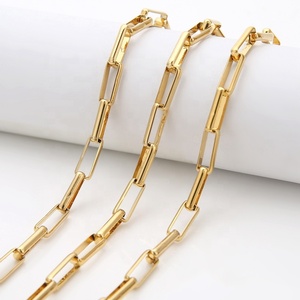 Cadena de Acero Inoxidable con Baño de Oro PVD, Eslabones Rectangulares Tipo Clip de 5*14mm, Venta por Metro, para Fabricación de Joyería DIY, Pulseras y Collares - Product Image 5