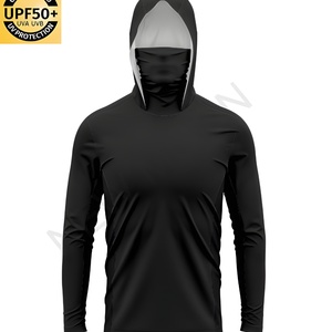 Men's High Performance Fishing Hoodie UPF50 Hiking <b>Surfing</b> Sports Solid Color Fishing Shirt Sun Protection Long Sleeve Shirt - Product Image 3