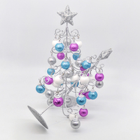 Décoration de Noël en fer de haute qualité, arbre artificiel doré/argenté, pour intérieur, cadeau pour enfants, tour de boules, famille, mariage