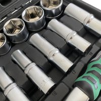 Jeu de clés à douilles réglables pour réparation automobile CR-V de 131 pièces avec coffret rigide, outils métriques OEM à commande manuelle