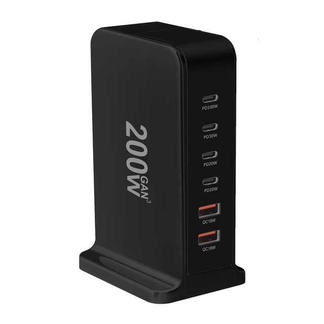 2025 Hot 200W PD 100W 30W 20W QC18W 6 in 1 USB Type C Multifunction Power Adapters Fast Charging Laptop Cell Phone GaN Chargers