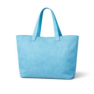 Sac fourre-tout en toile de coton premium pour femme, grand format, avec poignée longue et logo personnalisé, idéal pour la plage - Product Image 2