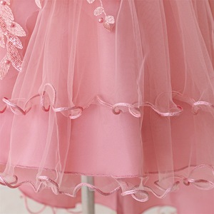 Robe de cérémonie pour enfants avec dentelle et empiècements en maille, idéale pour les filles, récitals de piano, anniversaires, mariages et fêtes. - Product Image 3