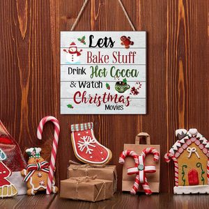 Décoration murale de Noël transfrontalière avec logo bonhomme de neige, décoration d'arbre de Noël en bois, panneau en bois, fête du café - Product Image 4