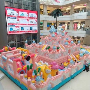 Château gonflable géant Wolong sur le thème du château féerique, toboggan gonflable en PVC, structure de jeux commerciale pour enfants, <span class=keywords><strong>location</strong></span> pour parcs d'attractions - Product Image 2