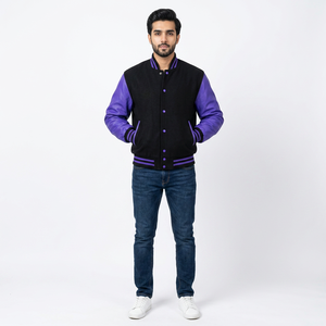 Personalizada de alta calidad de los hombres Varisty chaqueta americana Vintage Varsity Chaqueta corta de moda CollegeBaseballjacket para los hombres - Product Image 1
