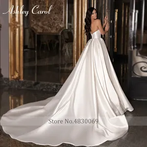 <span class=keywords><strong>Vestidos</strong></span> de Novia de Gala Ashley Carol para Mujer 2024, Satén, Manga Abullonada Desmontable, <span class=keywords><strong>Vestidos</strong></span> de Novia Sencillos con Escote Corazón - Product Image 2