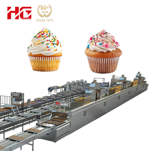 Nouvelle machine à gâteaux automatique <span class=keywords><strong>de</strong></span> différentes formes, ligne <span class=keywords><strong>de</strong></span> production <span class=keywords><strong>de</strong></span> muffins/gâteaux éponge entièrement automatique, acier inoxydable 304, écran tactile - Product Image 1