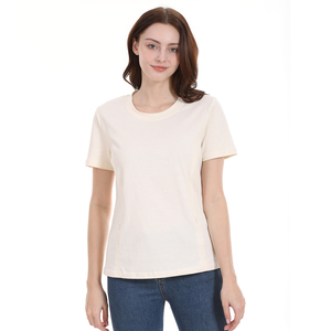 <span class=keywords><strong>T</strong></span>-<span class=keywords><strong>shirt</strong></span> de maternité et d'<span class=keywords><strong>allaitement</strong></span> personnalisé grande taille avec fermeture éclair latérale, manches courtes, col rond, chemisier décontracté de grossesse, vente en gros - Product Image 3