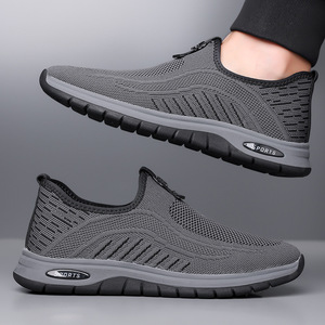 Zapatillas Deportivas Transpirables de Malla para Hombre, Color Gris y Negro, Suela Suave, para Correr, Uso Casual para Adultos - Product Image 3