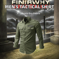 Chemise tactique personnalisée OEM pour homme en popeline, séchage rapide, respirante, extensible, à manches longues, anti-boulochage, idéale pour la randonnée, l'escalade, la chasse et les occasions formelles.