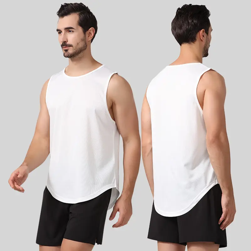 Camiseta masculina de cor lisa com estampa personalizada para academia, com agasalho para corrida, com agasalho em branco, roupa de moletom para muscular e fitness, sem mangas