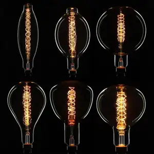Büyük boy 3.5K A160 BT180 G200 akkor dekoratif ampul nostaljik Edison ışık ampül 60W 100W Filament antik Retro Edison lamba