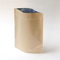 Sachets Doypack Autoportants en Papier Kraft Brun Refermables avec Fermeture Éclair, Thermoscellables, pour Stockage Alimentaire, avec Fenêtre Transparente