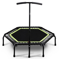Mini trampoline hexagonal avec corde élastique pour l'intérieur et l'extérieur, équipement de fitness et de remise en forme pour la salle de sport, 40 à 50 pouces