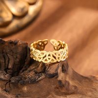 Bague ouverte en acier inoxydable avec nœud celtique creux, large et réglable, bijoux vintage tendance pour hommes et femmes