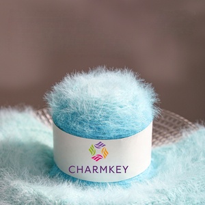 Charmkey fantaisie <span class=keywords><strong>dégradé</strong></span> couleur <span class=keywords><strong>velours</strong></span> plume transition naturelle <span class=keywords><strong>laine</strong></span> mélangé cils fil pour Crochet - Product Image 5