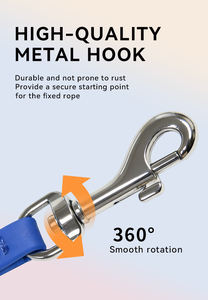 Muker Classic & Fashion Longe de toilettage pour animaux de compagnie Laisse confortable en PVC pour chien avec décoration en ruban solide imperméable et doux de couleur bonbon - Product Image 3