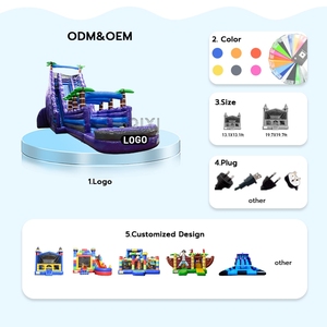 Alquiler para Fiestas: Tobogán Acuático Inflable Gigante de Doble Carril, Tipo Luna Llena, para Adultos, Comercial, 20 pies - Product Image 2