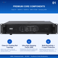 Amplificateur de scène professionnel HKNC HG-B2800 à 2 canaux, classe H+, monté en rack, 800W x 2, 8 ohms, métal, écologique, stéréo