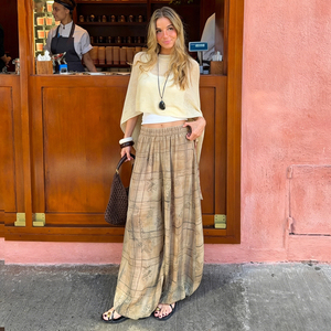 Street Style Vintage Floral Print Plaid Loose Straight Leg Casual Pants Relaxed Versatile Home Wear Elastic Waist Long Pants - Product Image 4