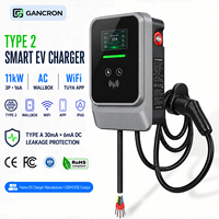Chargeur de voiture électrique mural 11 kW Type 2 AC 3 phases 16A, borne de recharge rapide intelligente pour la maison, WiFi, application Tuya, CE, OEM, EVSE, Europe
