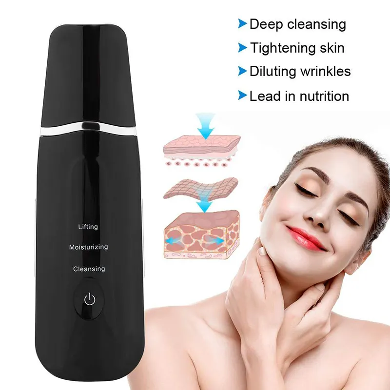 Impermeável Elétrica Pele Facial Peeling Máquina Sonic Face Limpeza Espátula Ultrasonic Skin Scrubber