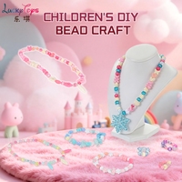 Kit de bijoux en perles de plastique DIY pour filles - Ensemble de fabrication de bracelets et de colliers en perles colorées, cadeau créatif papillon
