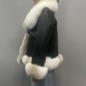 Jancoco Giacca Invernale Imbottita in Pelliccia all'Ingrosso, Cappotto in <span class=keywords><strong>Pelle</strong></span> Personalizzato con Collo e Polsini in Vera Pelliccia di Volpe - Product Image 3