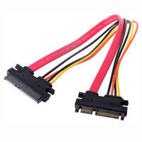 Kabel Ekstensi ATA Seri, Kabel Data Male To Female Serial ATA III 3.0 22 Pin (7 + 15)